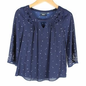 Anthropologie | Maeve laser cut star blouse 0